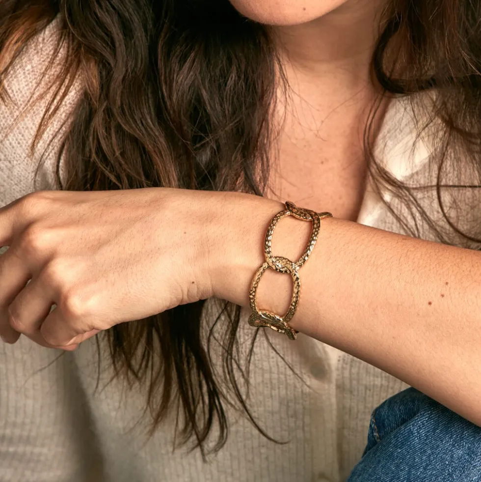 Bracelet Manchette Lorri Acier Doré