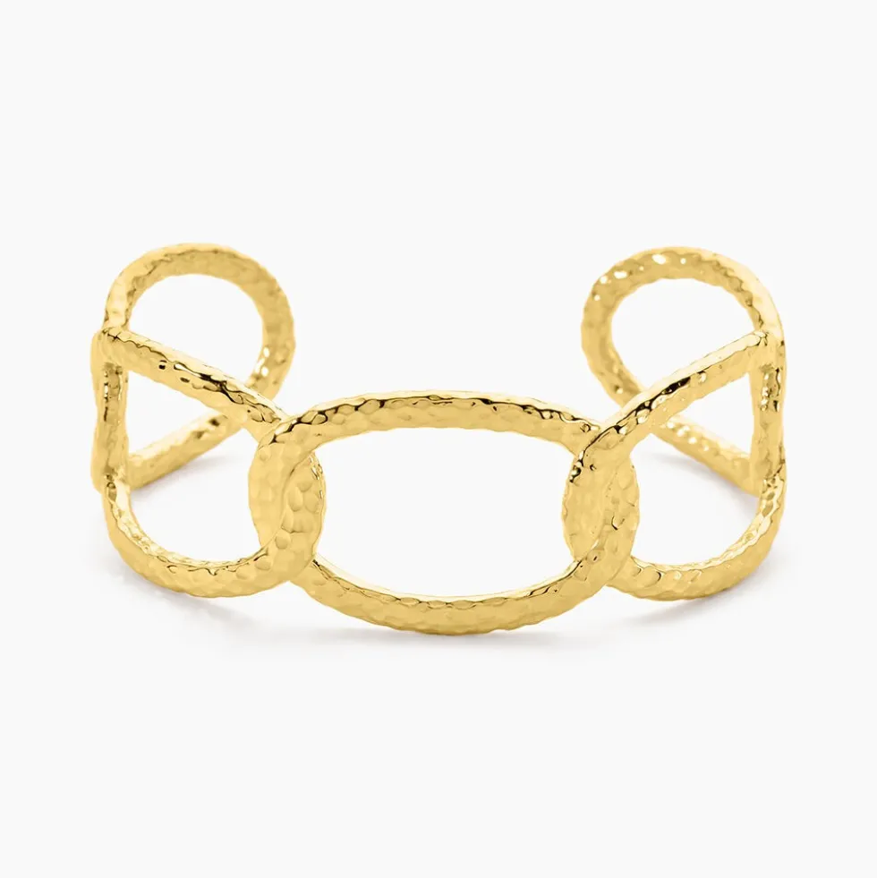 Bracelet Manchette Lorri Acier Doré