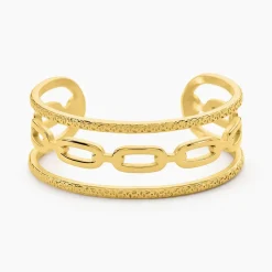 Bracelet Manchette Olya Acier Jaune