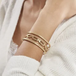 Bracelet Manchette Olya Acier Jaune