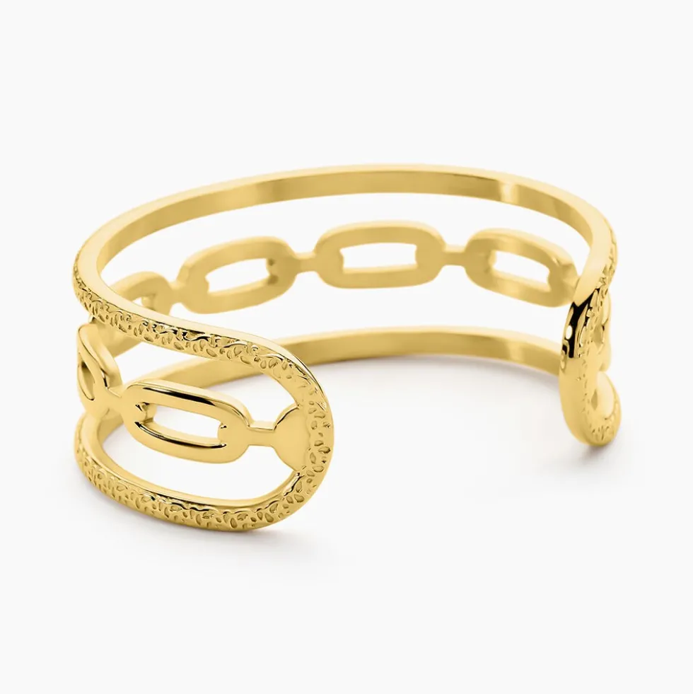 Bracelet Manchette Olya Acier Jaune
