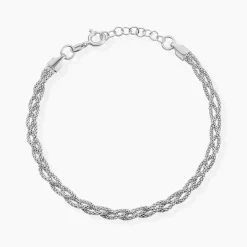Bracelet Marie-angeline Maille Coreene Argent Blanc