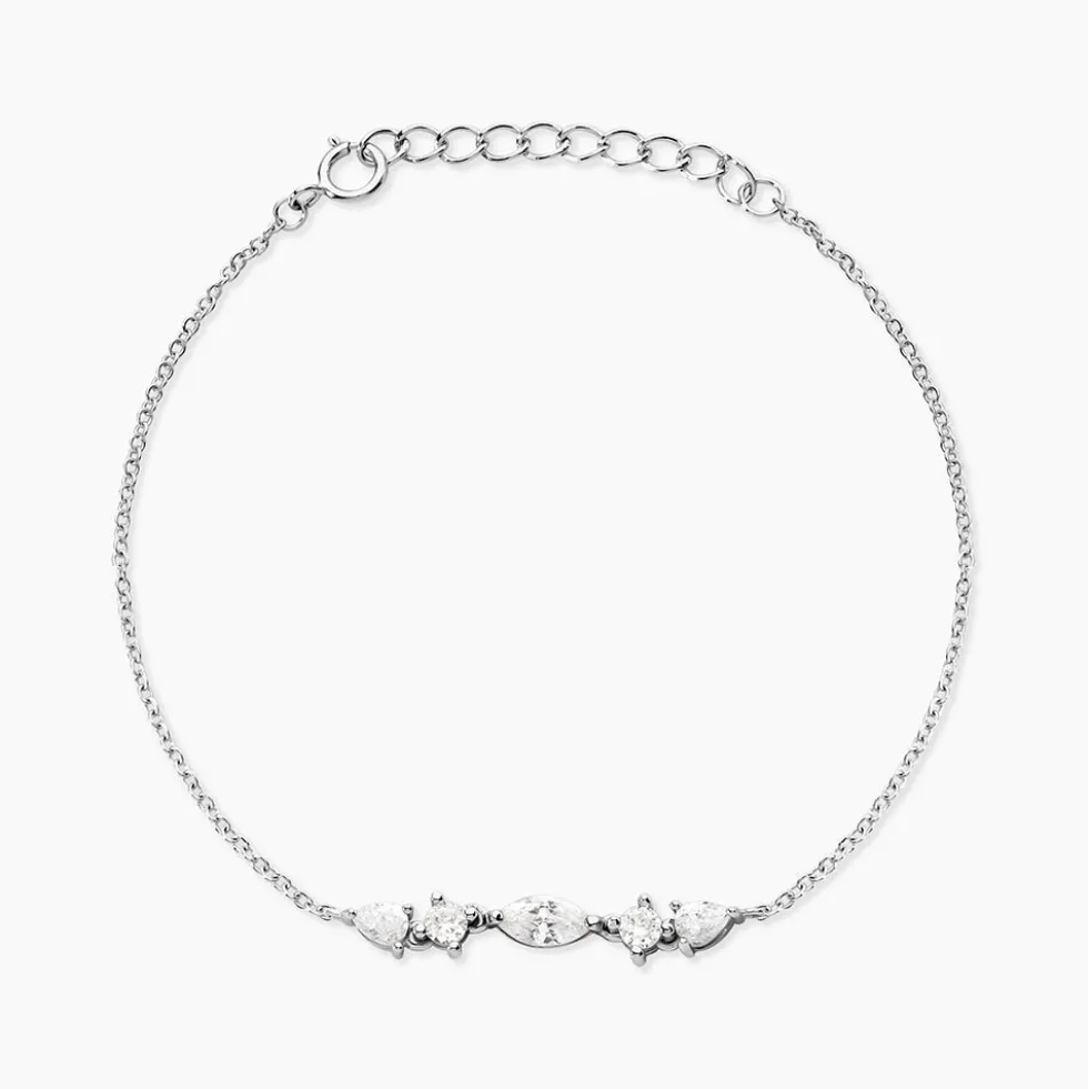 Bracelet Mascaret Argent Blanc Oxyde De Zirconium