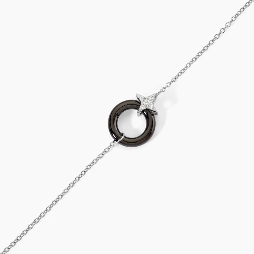 Bracelet Merelle Argent Blanc Céramique Oxyde De Zirconium