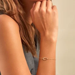 Bracelet Minimalist Chic Or Jaune Oxyde De Zirconium