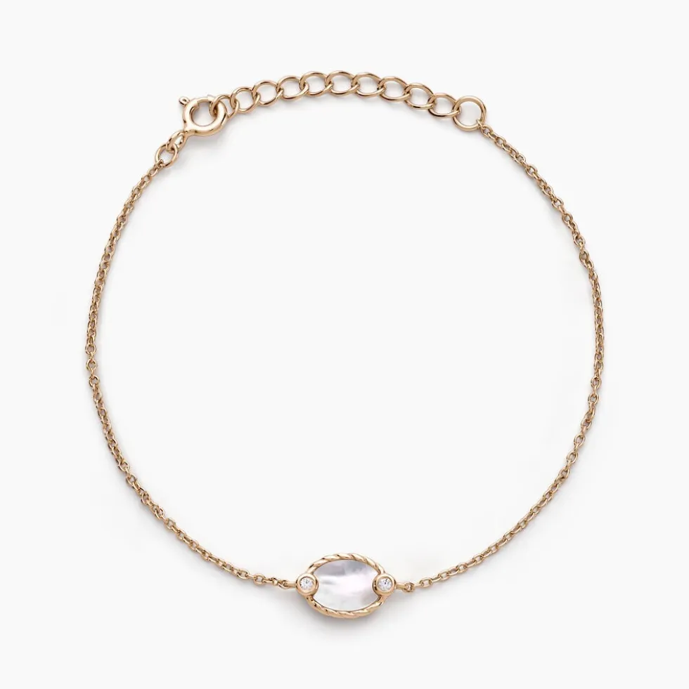 Bracelet Muse Argent Rose Nacre Oxyde De Zirconium