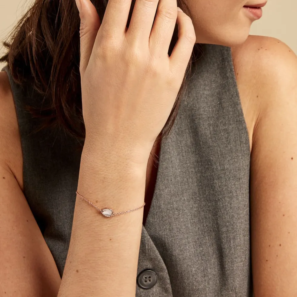Bracelet Muse Argent Rose Nacre Oxyde De Zirconium