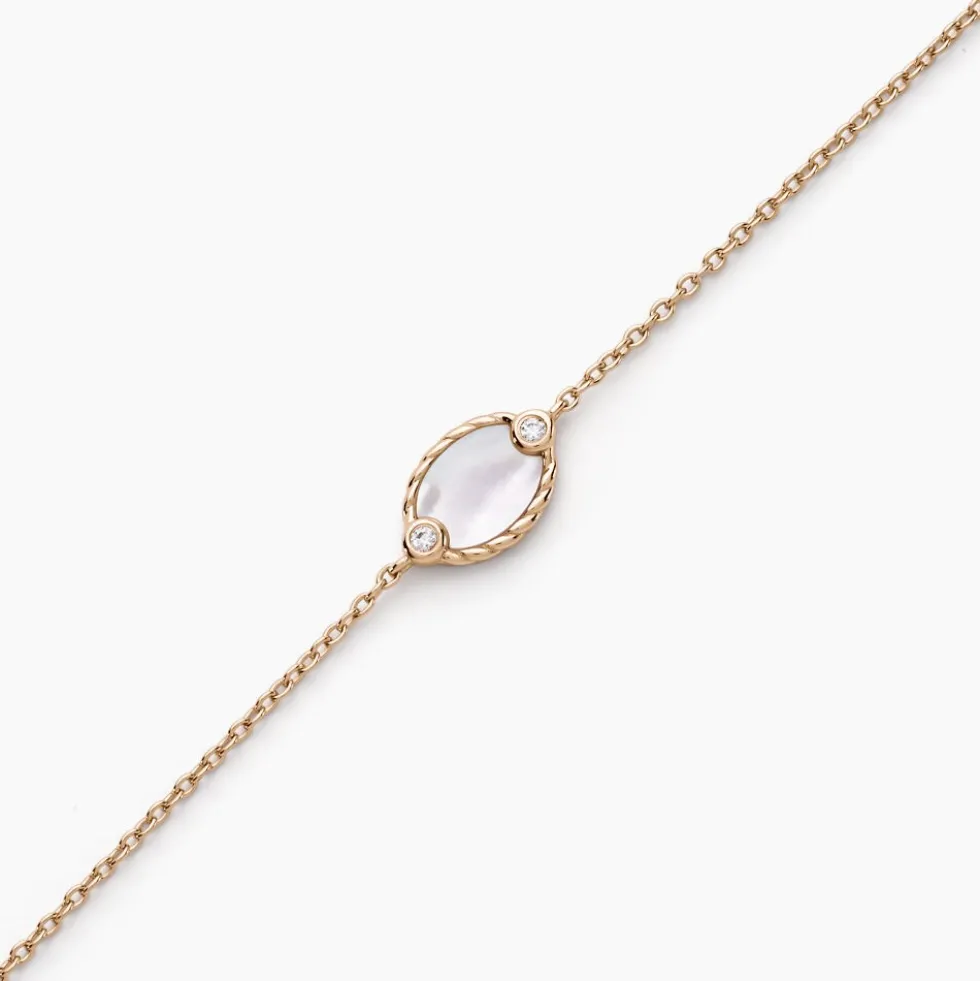 Bracelet Muse Argent Rose Nacre Oxyde De Zirconium