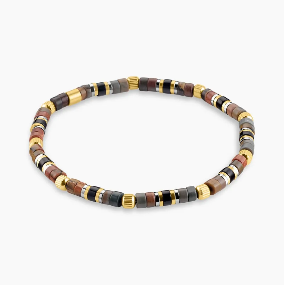 Bracelet Naturel Autres Tricolore Oeil De Tigre