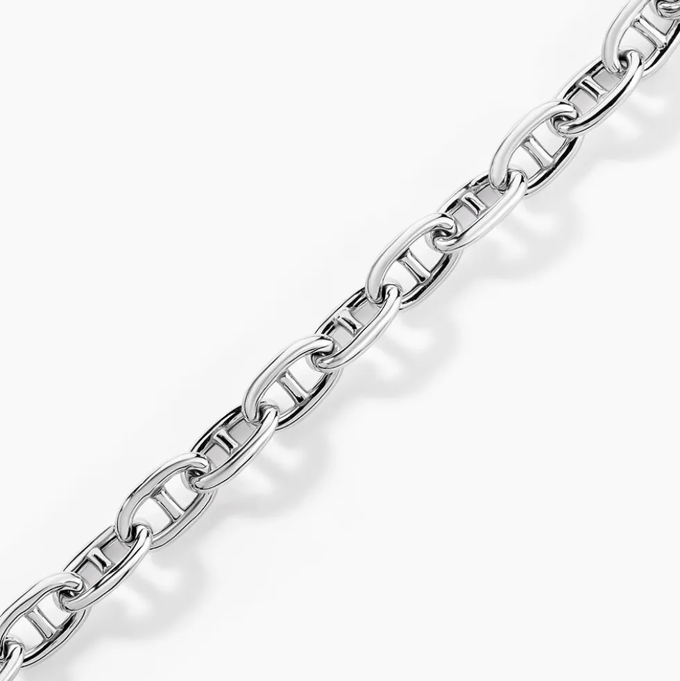 Bracelet Nazima Maille Marine Argent Blanc