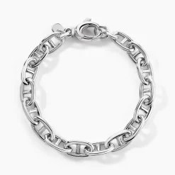 Bracelet Nazima Maille Marine Argent Blanc