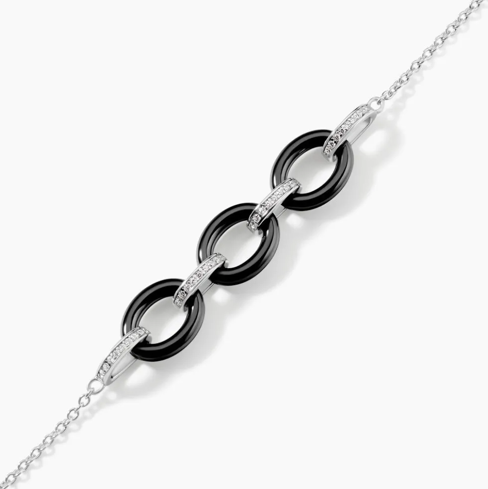 Bracelet Nowell Argent Blanc Oxyde De Zirconium Et Céramique
