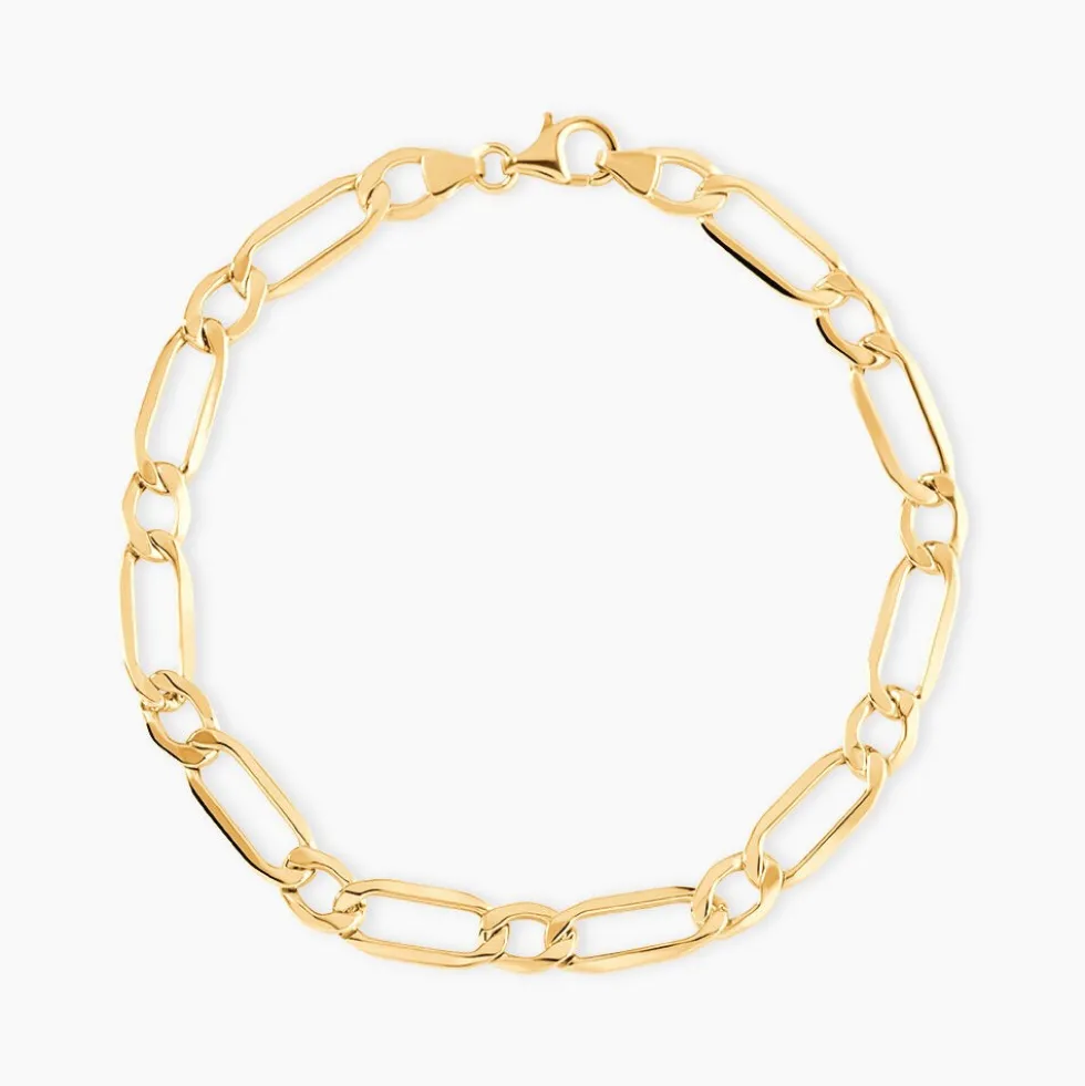 Bracelet Ophelio Maille Alternee 1/1 Or Jaune
