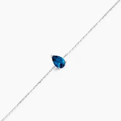 Bracelet Or Blanc Goutte Topaze