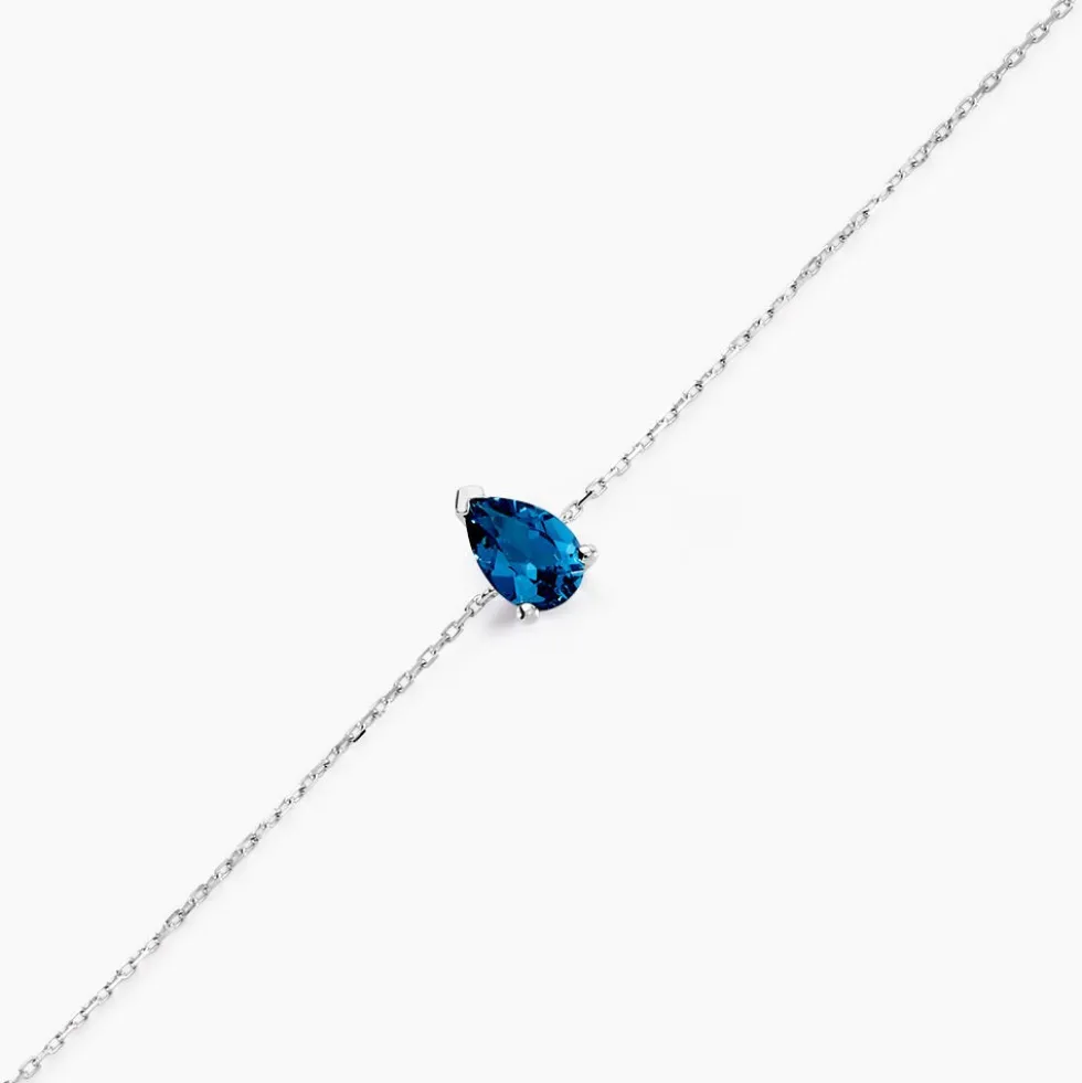Bracelet Or Blanc Goutte Topaze