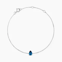 Bracelet Or Blanc Goutte Topaze