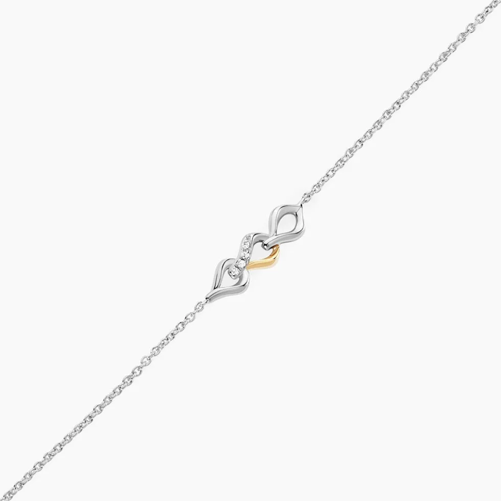 Bracelet Or Jaune Argent Blanc Oxyde De Zirconium