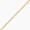 Bracelet Or Jaune Maille Alternée 1/3