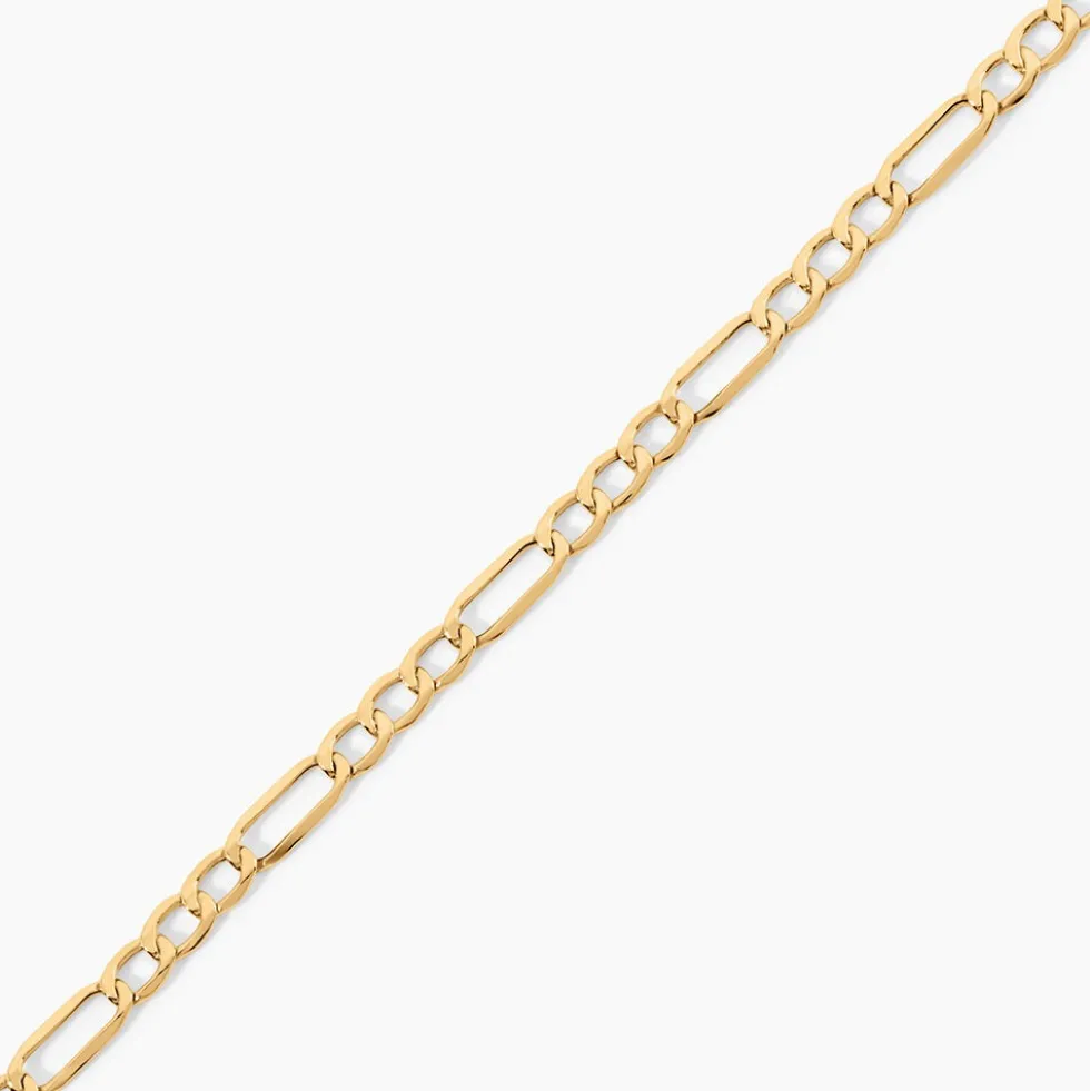 Bracelet Or Jaune Maille Alternée 1/3