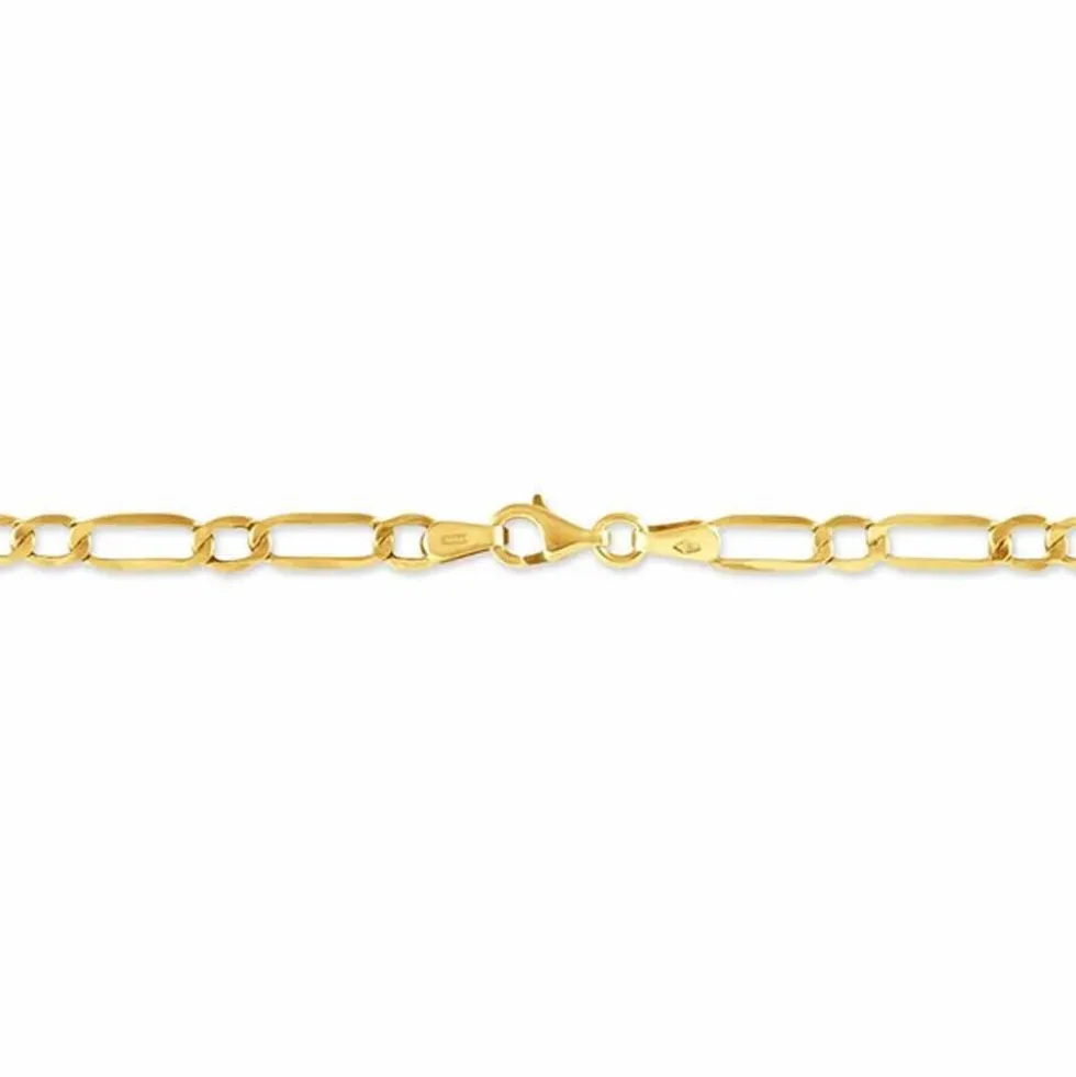 Bracelet Or Jaune Maille Alternée 1/3