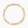 Bracelet Or Jaune Maille Alternée