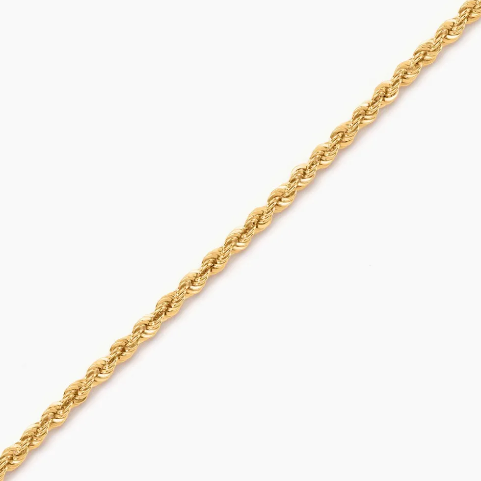 Bracelet Or Jaune Maille Corde