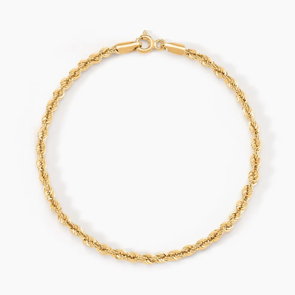 Bracelet Or Jaune Maille Corde