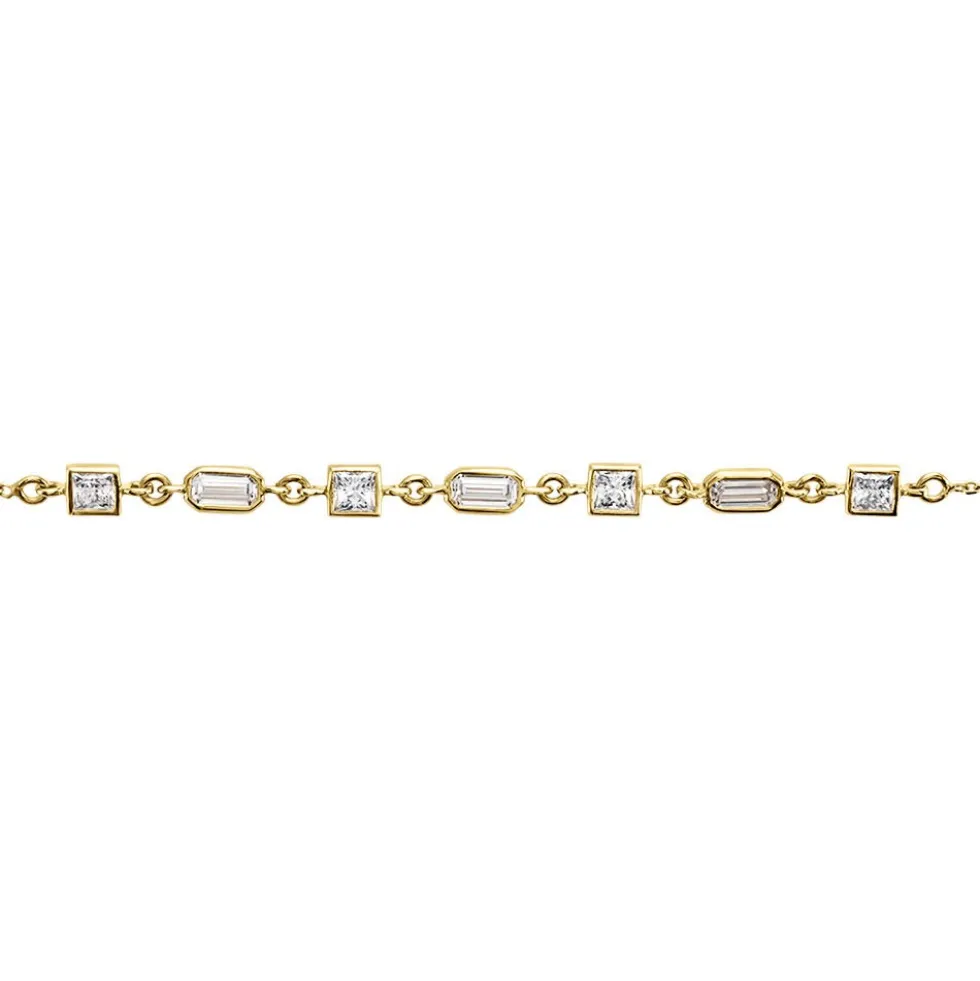 Bracelet Or Jaune Mercy Oxyde De Zirconium