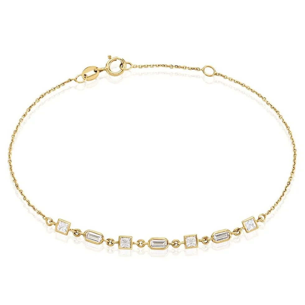 Bracelet Or Jaune Mercy Oxyde De Zirconium