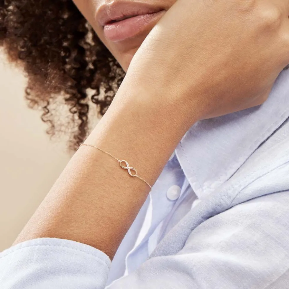 Bracelet Or Jaune Rosius Oxydes De Zirconium