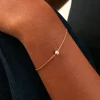 Bracelet Ovale Or Jaune Oxyde De Zirconium