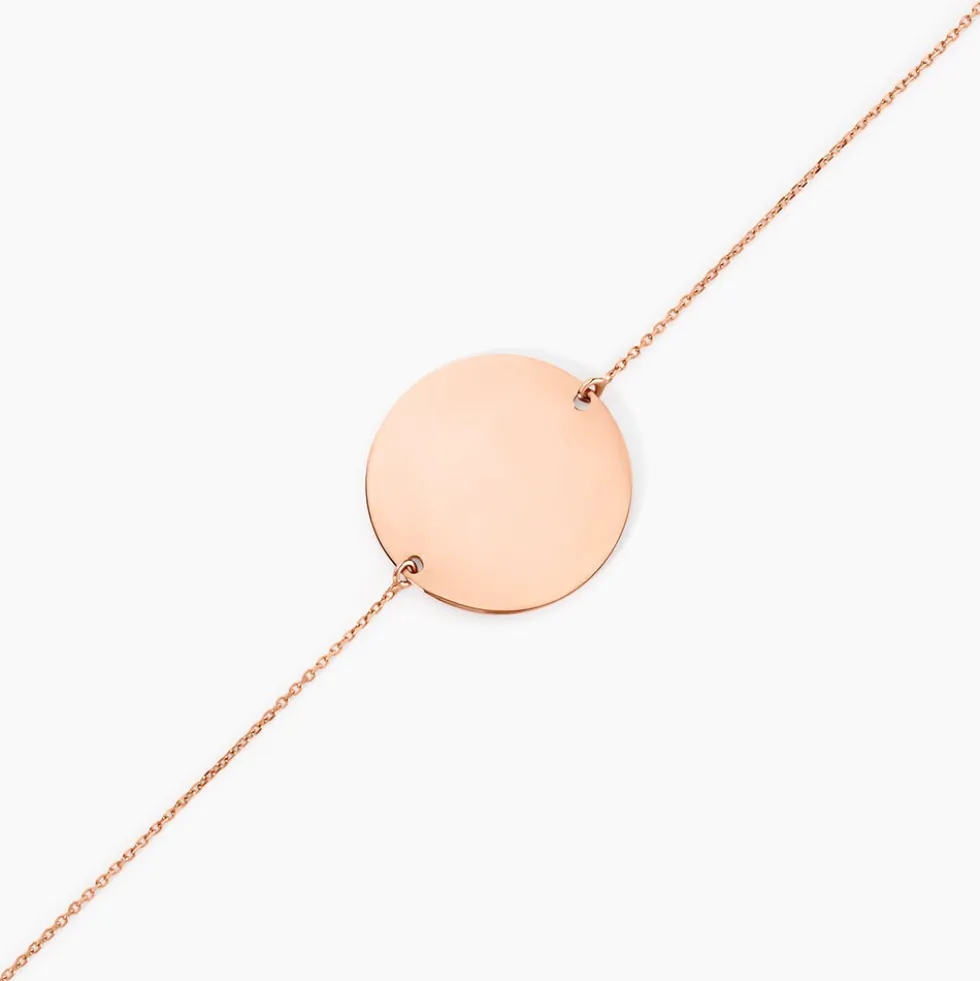 Bracelet Pastille Gravable Or Rose