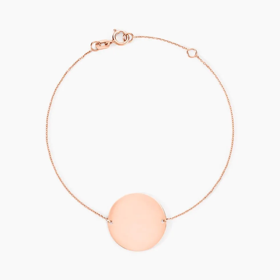Bracelet Pastille Gravable Or Rose
