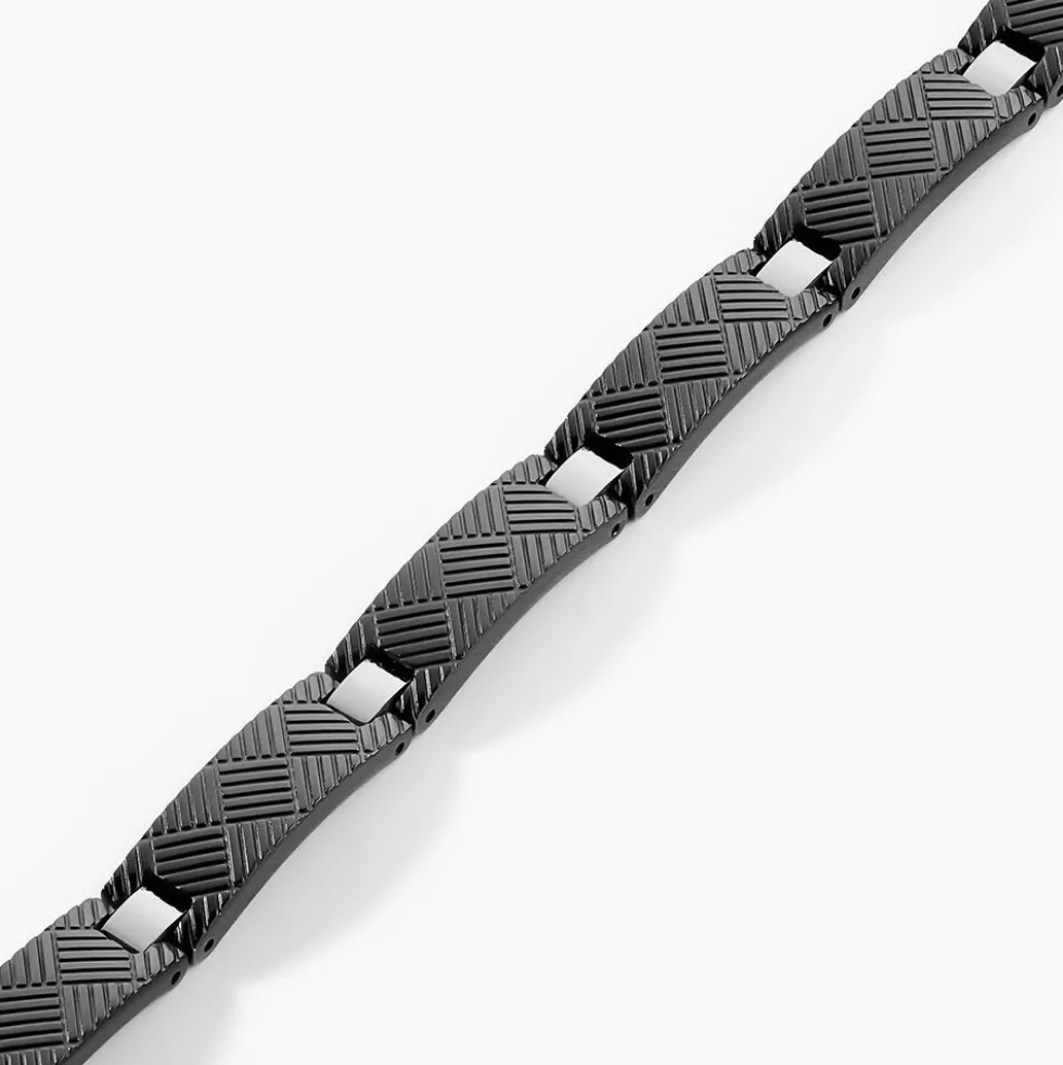 Bracelet Phebus Him Acier Blanc Et Noir