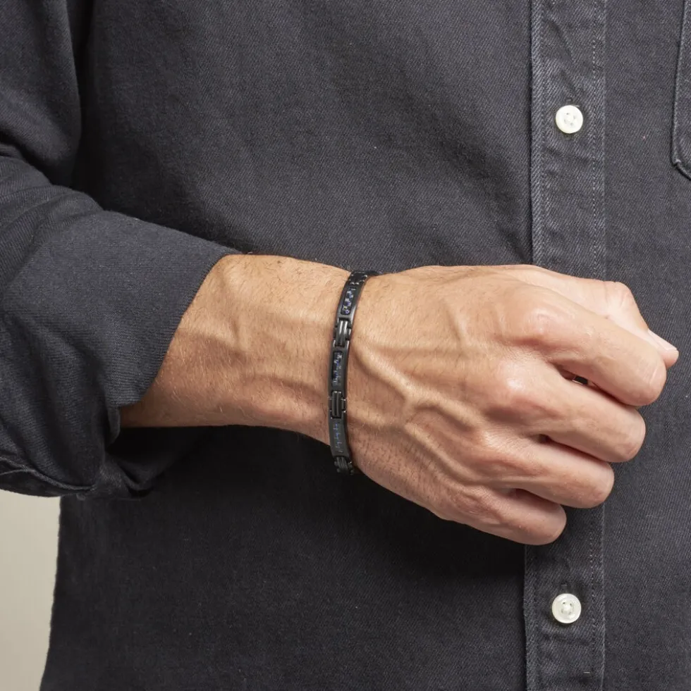 Bracelet Phebus Him Felipe Acier Noir