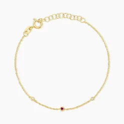 Bracelet Poem Argent Jaune Rhodolite Oxyde De Zirconium