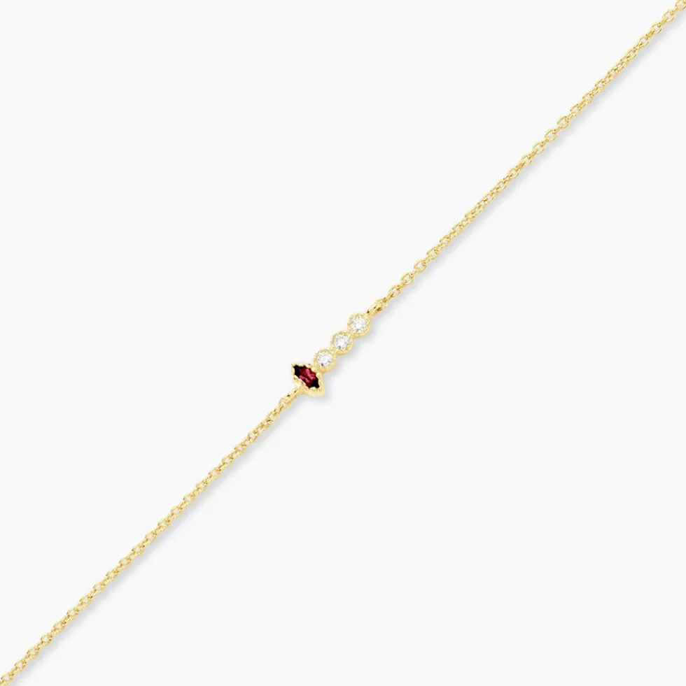 Bracelet Poem Argent Jaune Rhodolite Oxyde De Zirconium