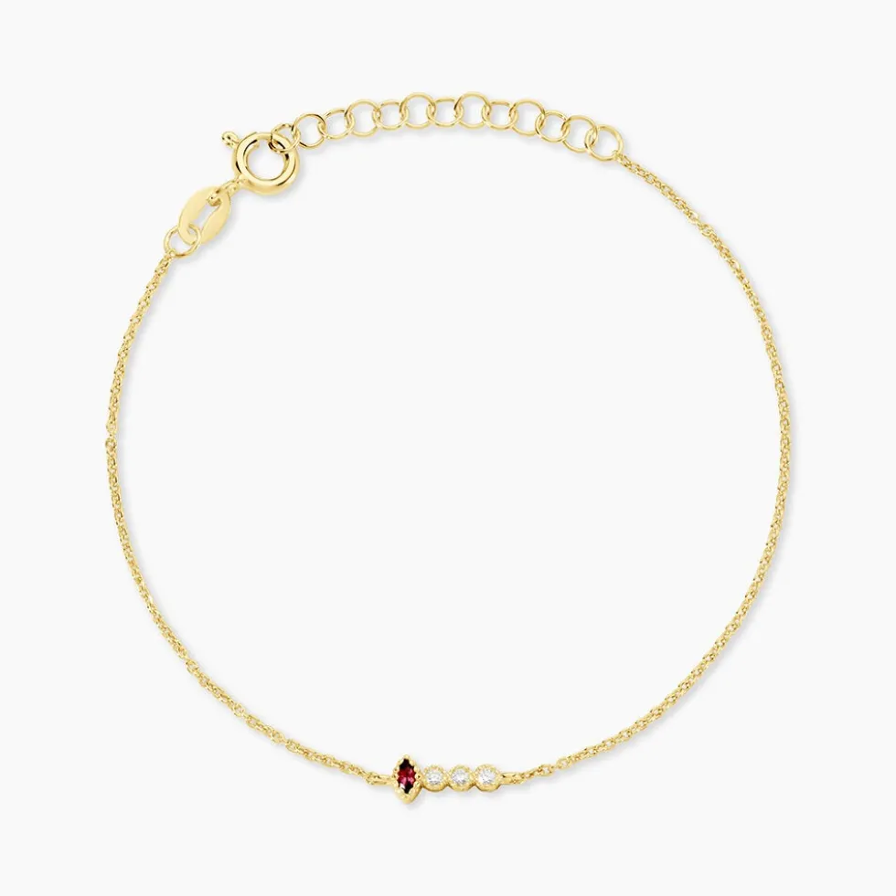 Bracelet Poem Argent Jaune Rhodolite Oxyde De Zirconium