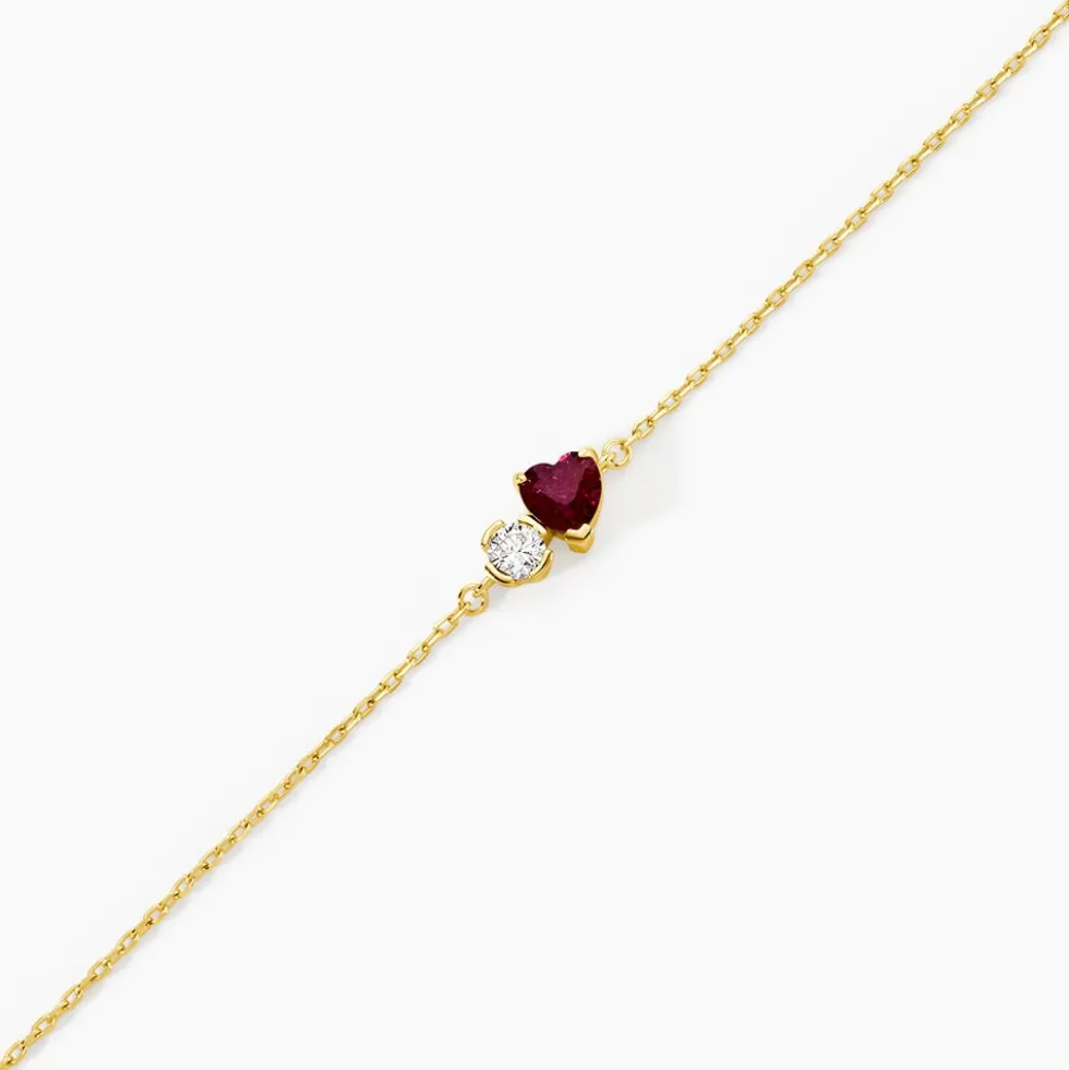 Bracelet Poem Argent Jaune Tourmaline Oxyde De Zirconium