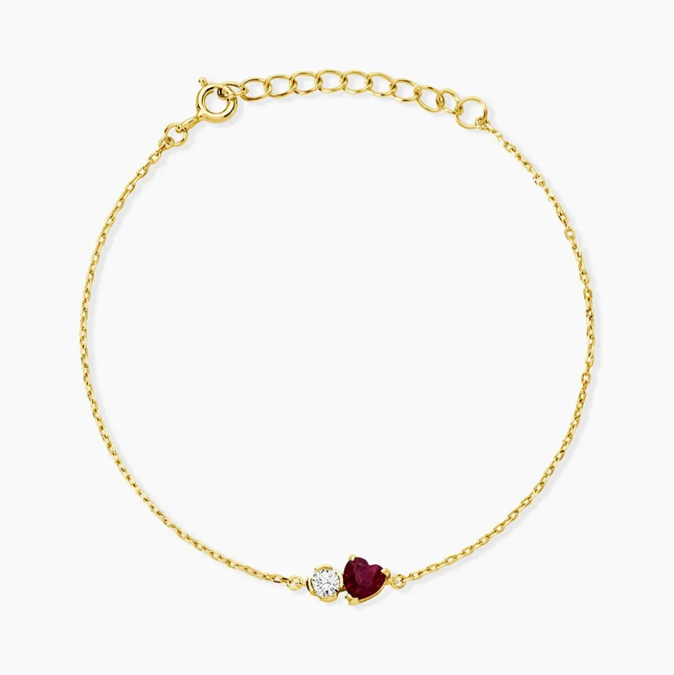 Bracelet Poem Argent Jaune Tourmaline Oxyde De Zirconium