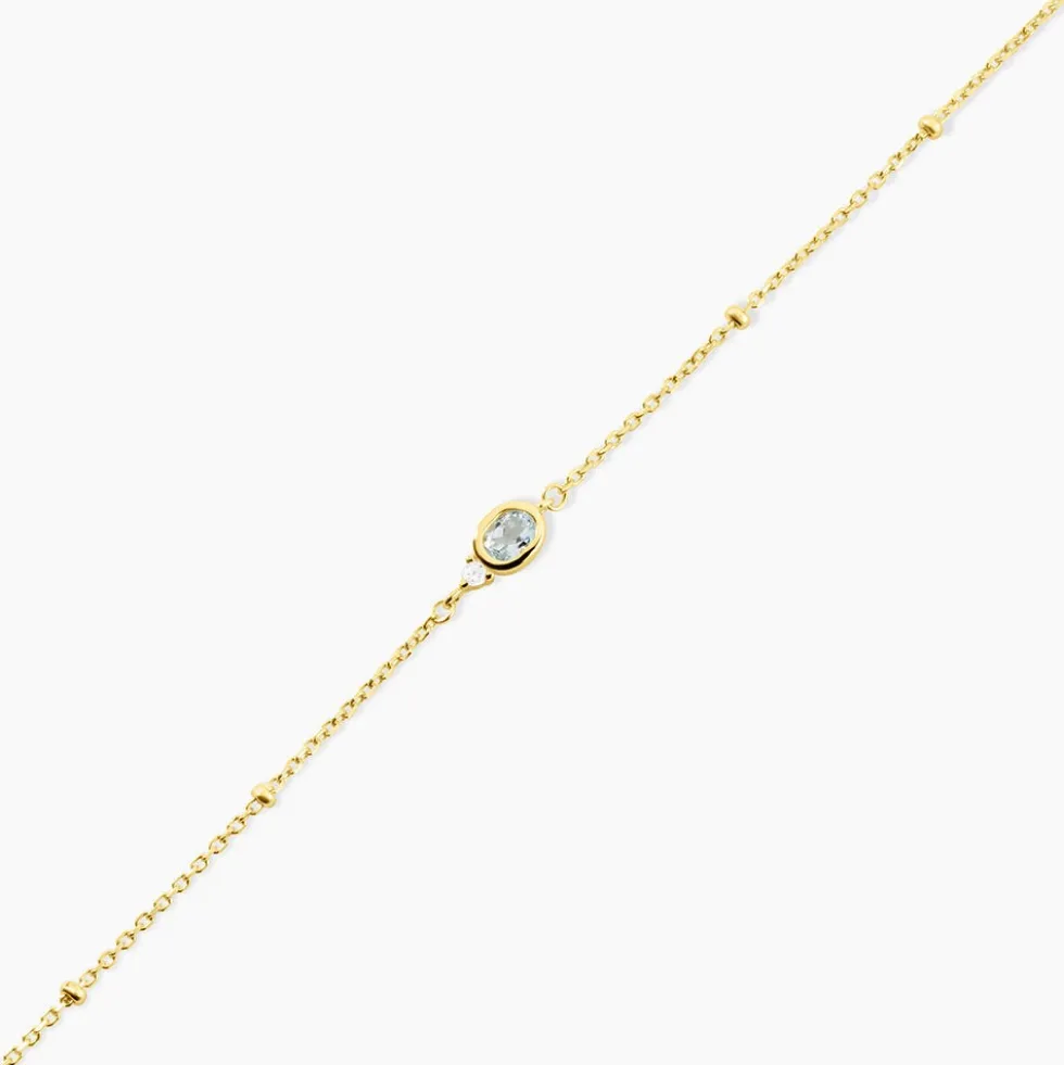 Bracelet Poem Argent Jaune Topaze Oxyde De Zirconium