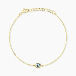 Bracelet Poem Argent Jaune Topaze Bleu Sky