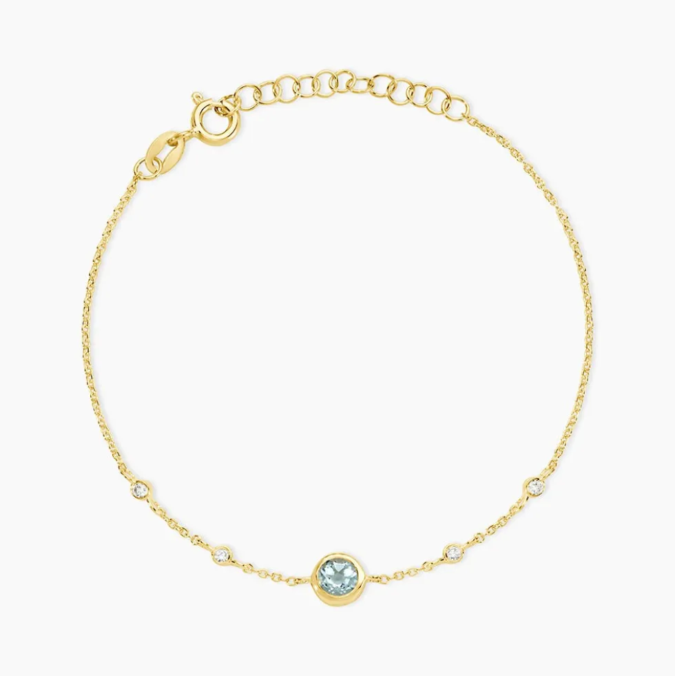 Bracelet Poem Argent Jaune Topaze Oxyde De Zirconium
