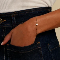 Bracelet Poem Argent Jaune Topaze Oxyde De Zirconium
