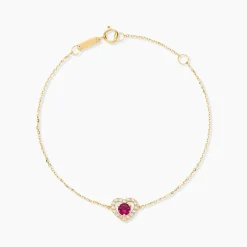 Bracelet Red Velvet Or Jaune Rhodolite Oxyde De Zirconiu