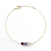 Bracelet Romayne Or Jaune Améthyste Rhodolite Oxyde De Zirconium