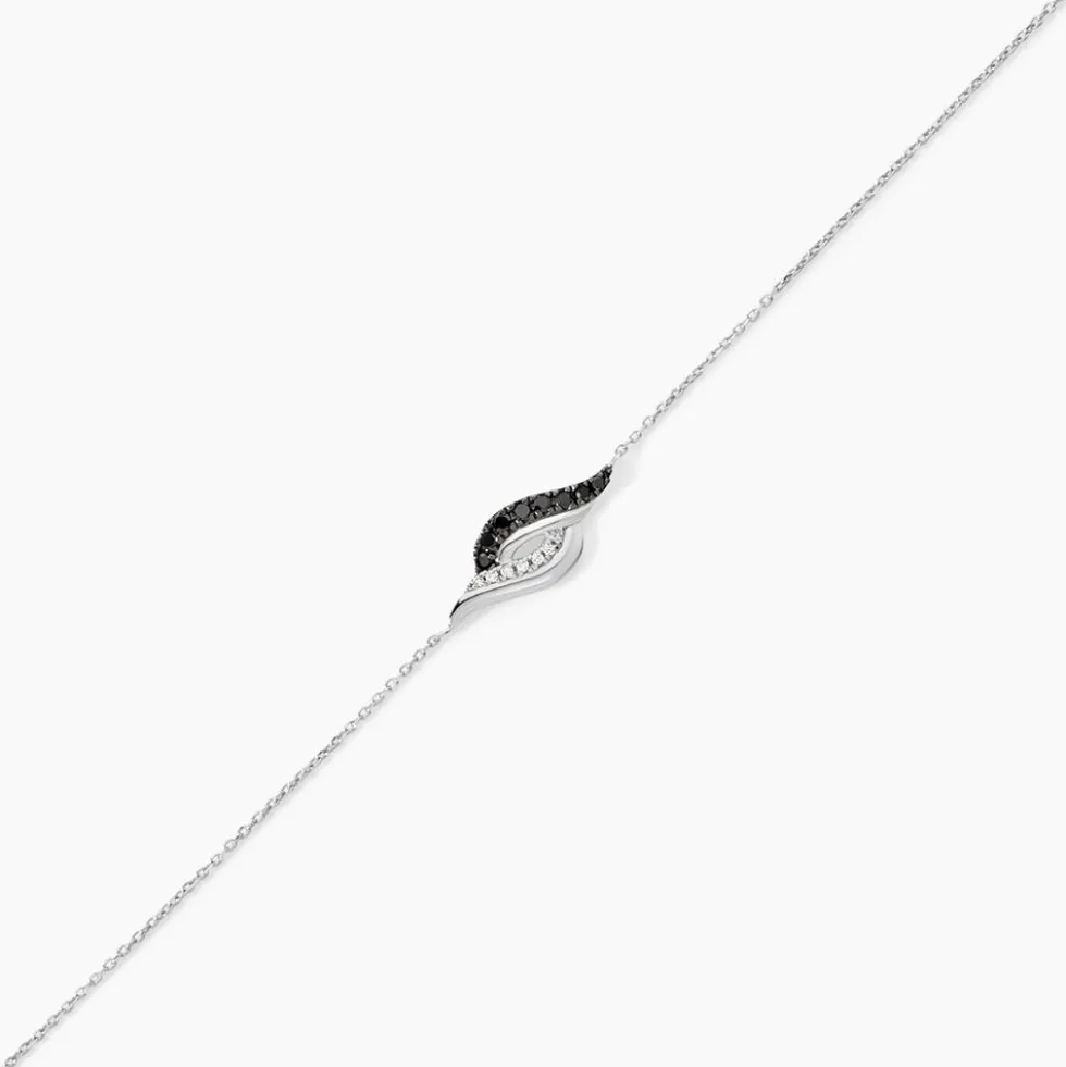Bracelet Sculptural Or Blanc Diamant