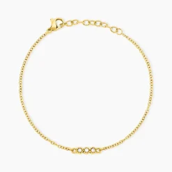 Bracelet Sheima Acier Jaune Oxyde De Zirconium