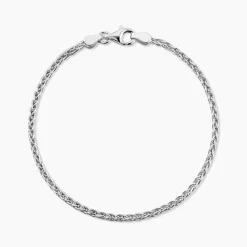 Bracelet Sherihane Maille Palmier Argent Blanc