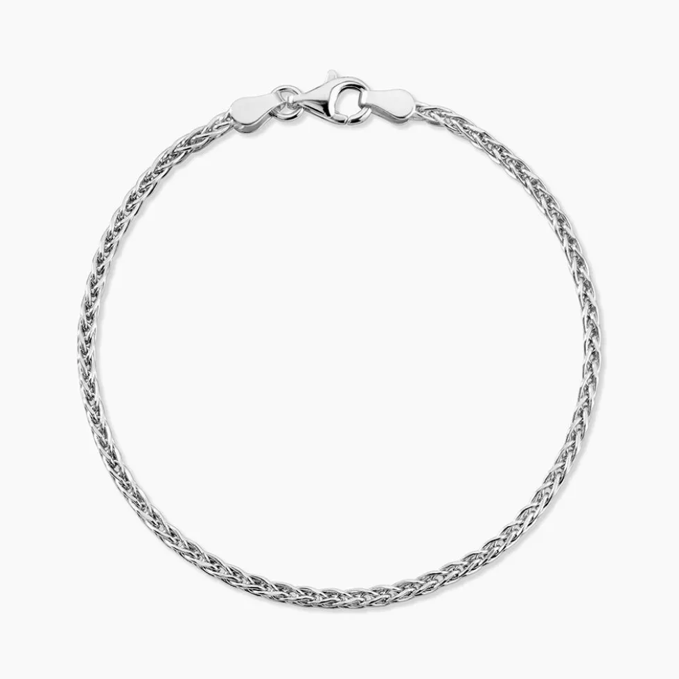 Bracelet Sherihane Maille Palmier Argent Blanc